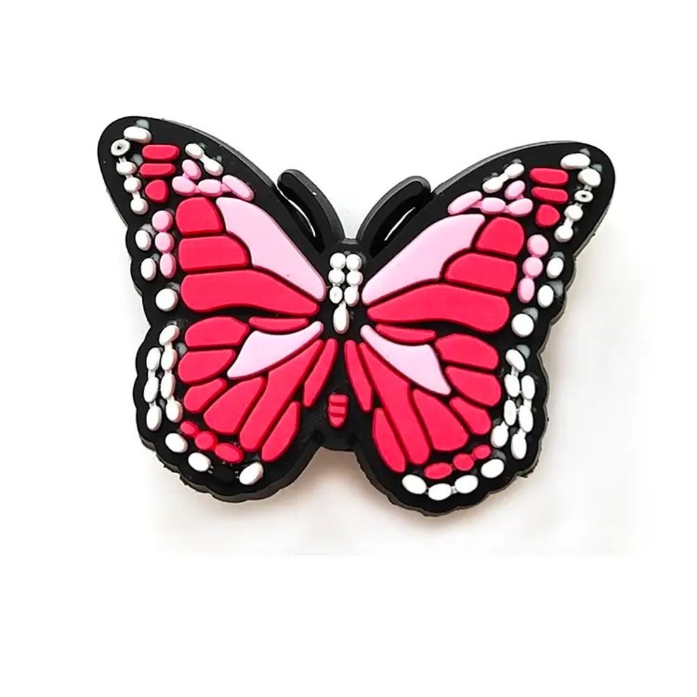 Butterfly Croc Charm Red and Pink